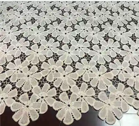 

High-quality Geometric pattern double color hollowed out fabric water soluble lace Bottom embroidery cloth for dress DIY