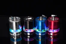 1 Stück Elektrische Licht LED 63 MM Aluminum Grinder Crusher Gewürzmühle Cracker Shisha Rauchen zubehör Tabakmühle