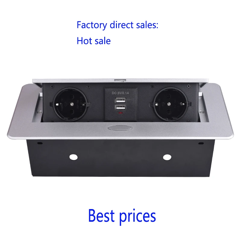

Hot sale Pop-up socket / EU Standard Tabletop socket /hidden/ Damping open /Office conference room USB charging desktop socket