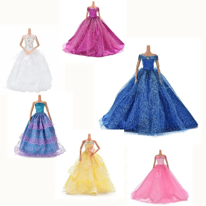 Вечерние платья Beaty Doll; элегантная летняя одежда; платье для куклы ручной работы; свадебное платье принцессы