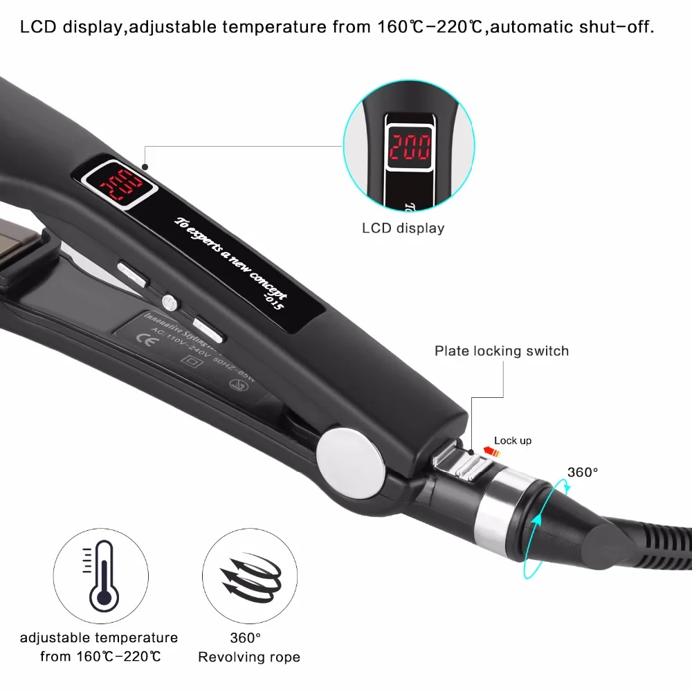 CHJ-Hair-Straightener-LCD-Display-gative-ions-Function-Flat-Iron-Tourmaline-Ceramic-Plate-Professional-Black-Straightening (4)