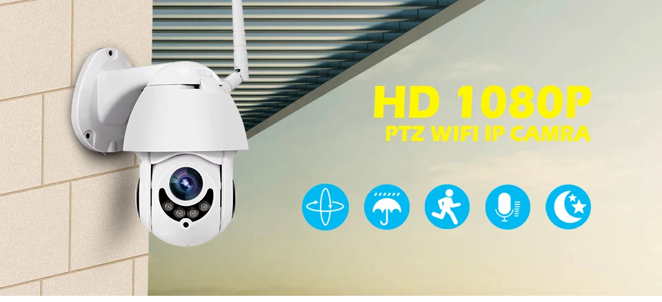 KERUI Водонепроницаемая беспроводная H.264+ 1080P 2MP уличная WiFi PTZ ip-камера, скоростная купольная камера, ИК камера для домашнего видеонаблюдения