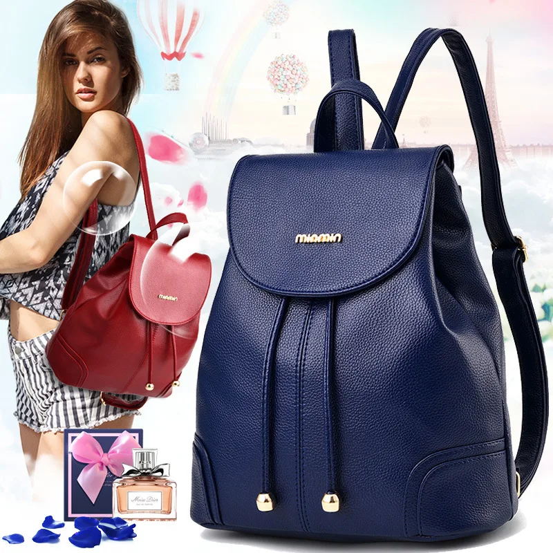 2018 nueva moda mujer mochila de alta juventud cuero mochilas para adolescentes Niñas niña bolsa de la escuela mochila|fashion leather backpack|leather backpackleather fashion backpack - AliExpress