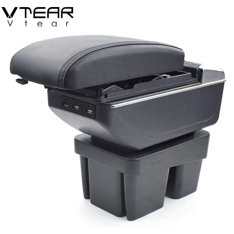 

Vtear For VW Golf 7 armrest box USB Charging interface heighten central Store content box cup holder ashtray accessories parts