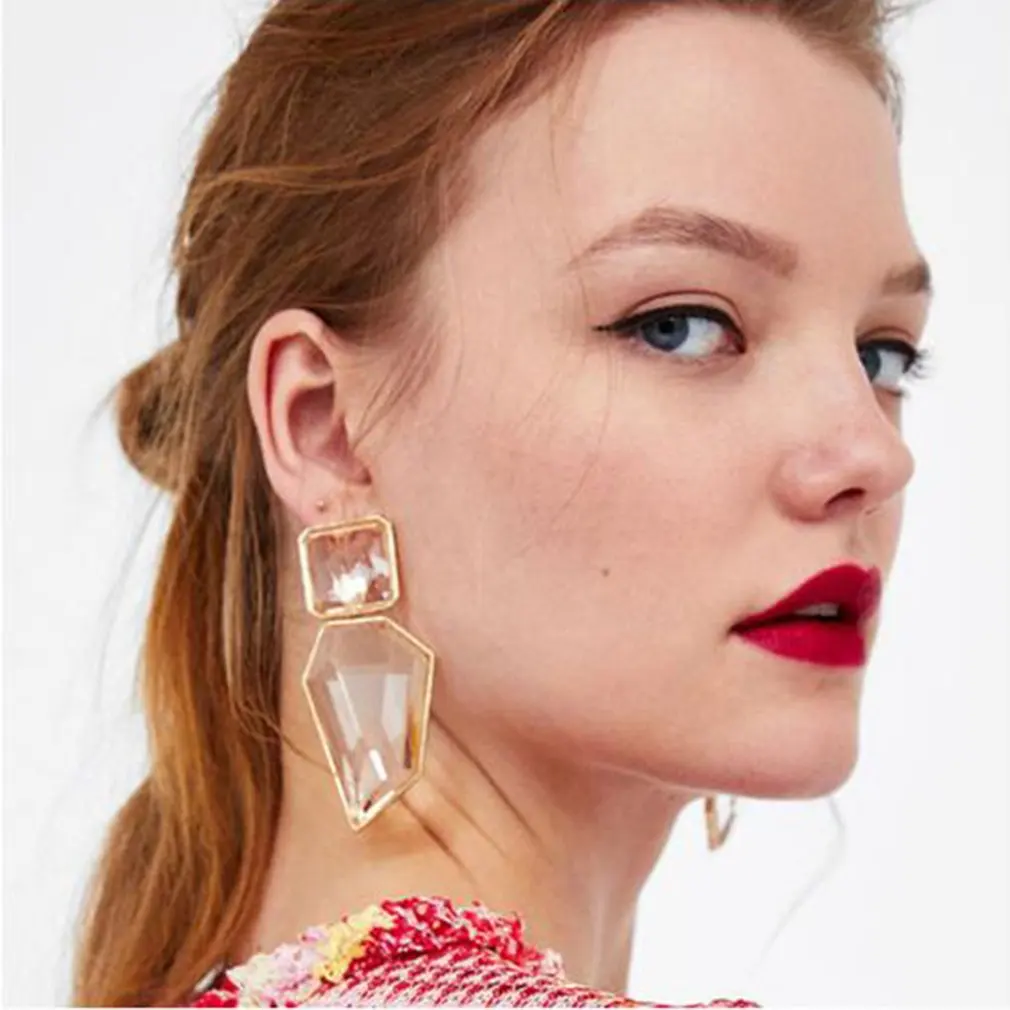 

Luxury Stone Pendant Earrings For Women Wedding Dangle Drop Jewelry Charm Statement Earrings Dropshipping