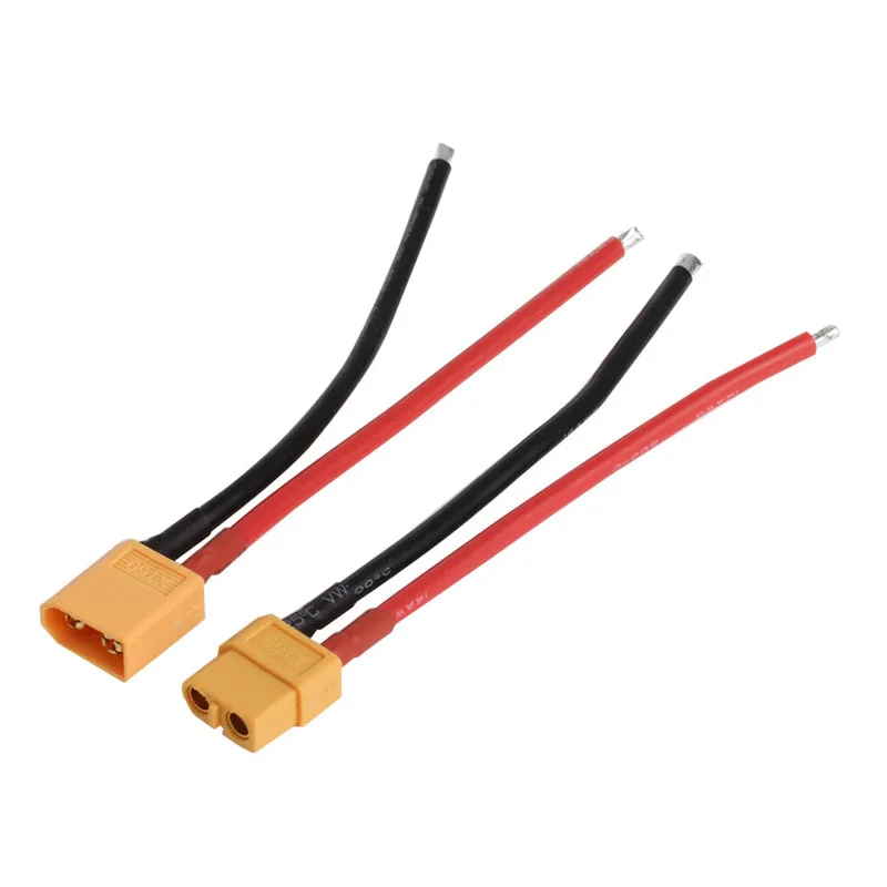 

2 pcs of XT60 Battery Male Connector Female Plug with Silicon 14 AWG Wire New