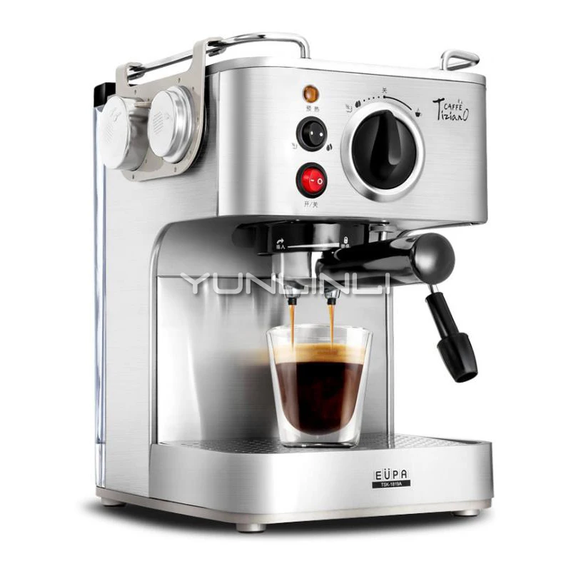 Coffee Machine Italian 19 Bar Semi-automatic Milk Frother Coffee Maker Manual Grinding Espresso Machine Cafetera TSK-1819A