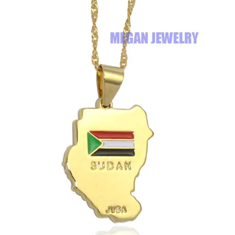 

sudan map sudan National Flag pendant & necklace , country map jewelry