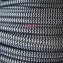 5 м/много метры черный и белый 2 ядра 0.75mm2 текстиль Электрический Провод Цвет Плетеный Провод Ткань Охватывает Электрические шнур
