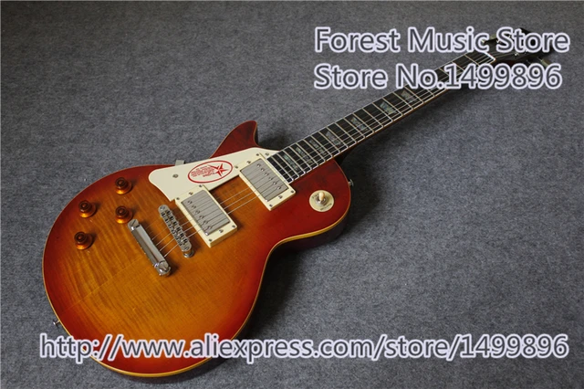 Best price at $456 Cheap High Quality Real Abalone Inlaid Lefty 1959 R9 LP Standard Electric Guitar With One Piece Body & Neck For Sale