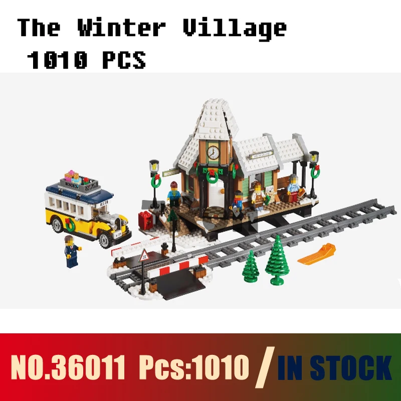 

Models building toy 36011 1010pcs The Winter Village Station Building Blocks Compatible with lego 10259 toys & hobbies