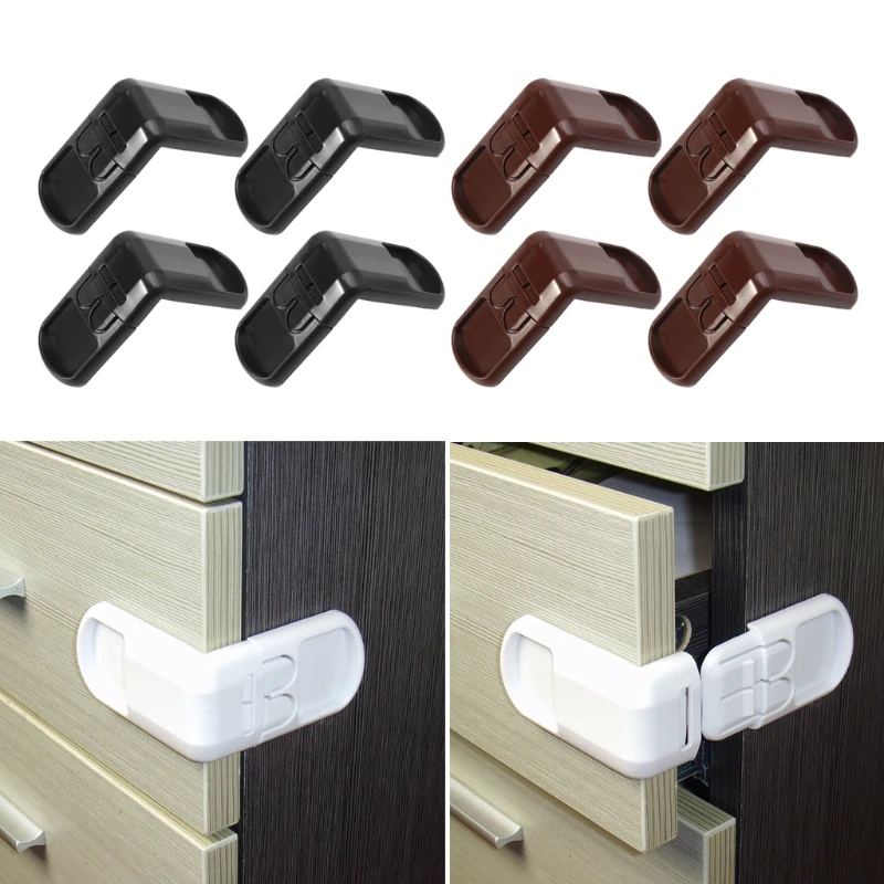 4pcs Abs Baby Child Safety Lock Door Buckle Drawer Cabinets Anti