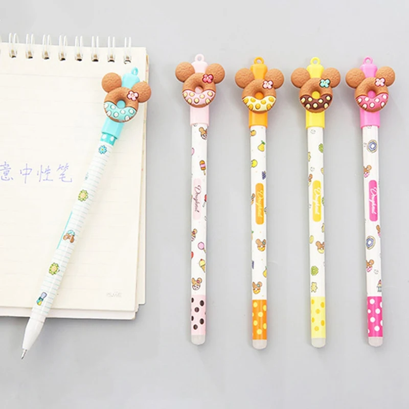 

1 Pc Erasable Pens Cartoon Cute Small Bear Cookies Ink Blue Magic Gel Pen Office Supplies Student Stationery