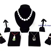 Маленький серебряный комплект для ювелирных изделий, черный бархатный держатель для подвески, ожерелья, кольца, серьги, держатель, подставка, органайзер, чехлы