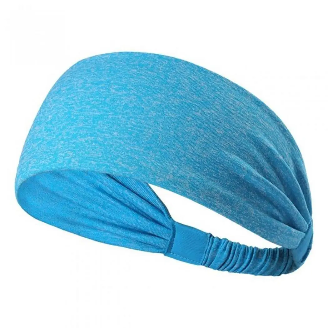 Женская эластичная повязка на голову эластичная широкая Йога Спортивная повязка для волос аксессуары геометрические полоски - Цвет: light blue