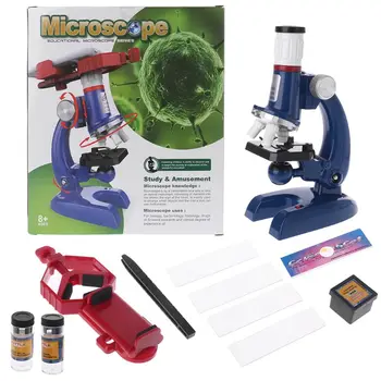 

100X-1200X Biological Microscope Kit w/ Mobile Phone Holder Educational Toy Gift