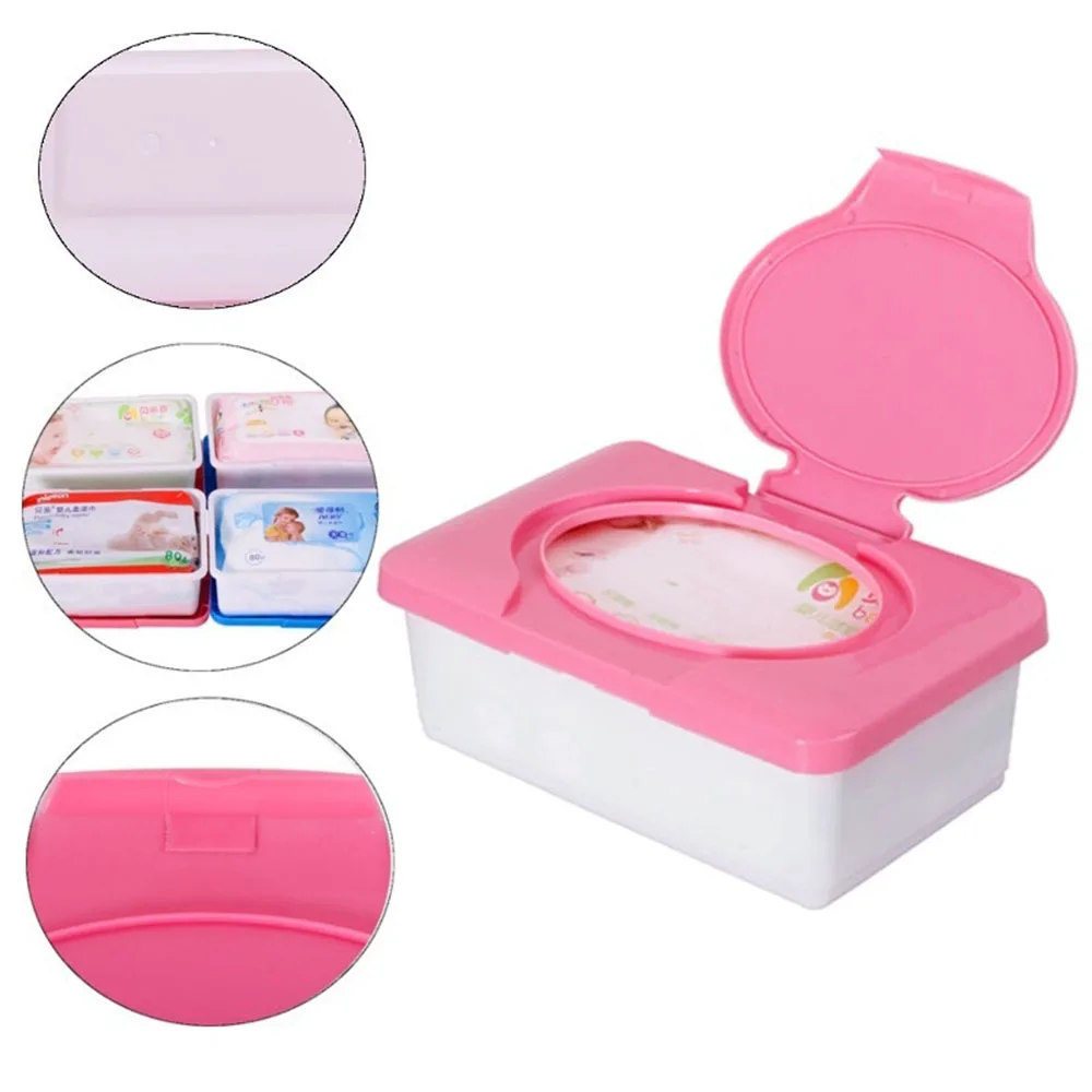 

1 Pc Plastic Wet Tissue Box Real Tissue Case Baby Wipes Box Press Design Home Tissue Holder Accessories 2 Colors