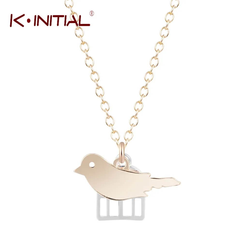 Kinitial 10 шт. цвета: золотистый серебристый Симпатичные Bird Cage цепи ожерелье для
