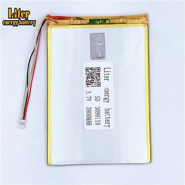 Штепсельная Вилка 1,0-4 P Lipo Tablet PC battery 3,7 V 3090110 перезаряжаемая литий-полимерная батарея 3800 mah