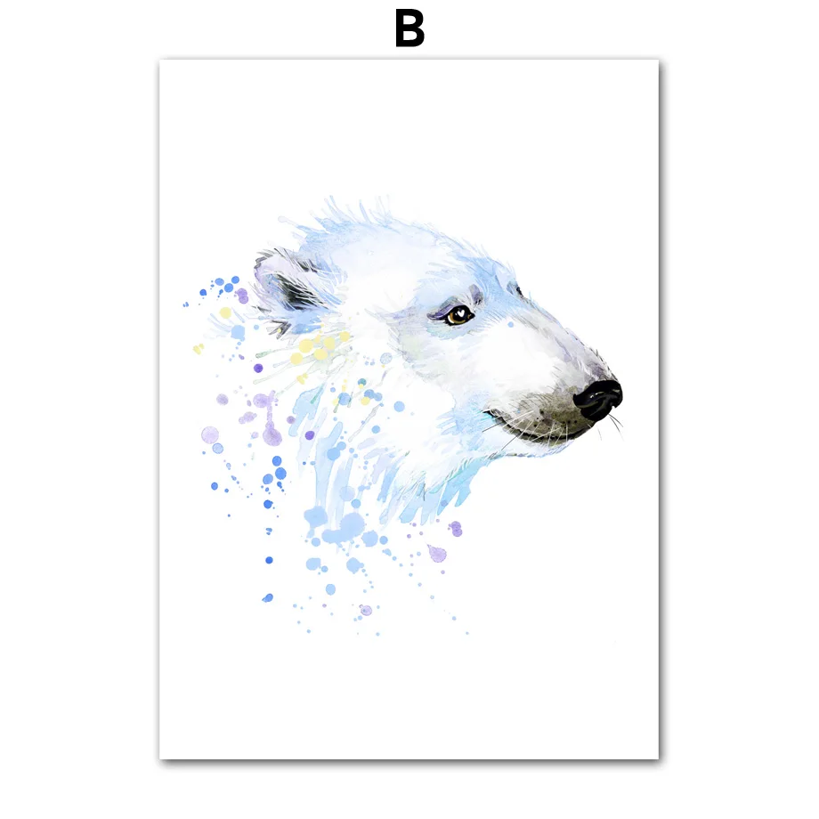 Polar Bear Акуна Матата кавычки Nordic плакат Wall Art Холст Картина Плакаты и отпечатки стены картинки для ребенка Детская комната декор - Цвет: B