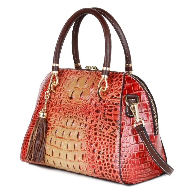

Vintage Fashion Crocodile Pattern Genuine Leather Luxury Handbags Women Bags Designer Female Shoulder Bag Ladies Bolsas Feminina