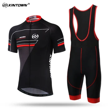 

XINTOWN Shock-absorption Anti-Sweat Short Sleeve Cycling Sets Clothes Jerseys Bib Shorts Bike Ciclismo Bicycle Jersey XINGBAN