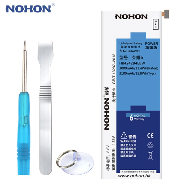NOHON для НУА Вэй слава 6 Батарея HB4242B4EBW Huawei Honor 4x 7i H60-L02 H60-L04 Che2-L11 3100 мА/ч