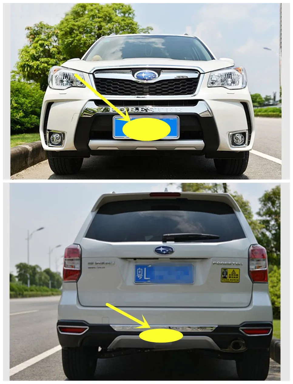  Forester BUMPER GUARD ( Front+Rear ) High Quality Luxury models Auto BUMPER Plate FOR S ubaru Fores