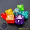 Bescon Unicorns Rainbow Sparkled Polyhedral D&D Dice Set of 7 Colorful RPG Role Playing Game Dice 7pcs Set 2