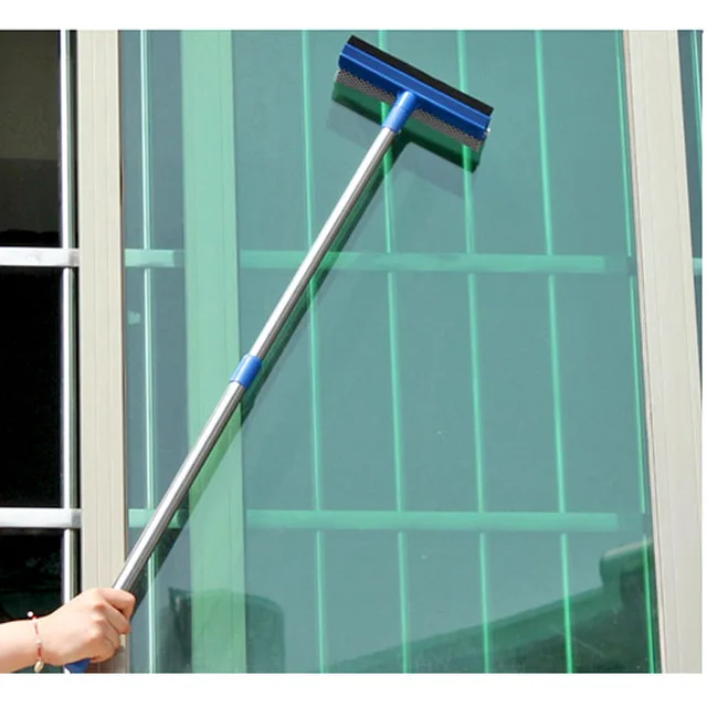 Double sided wipe glass glass window wiper Extended telescopic pole