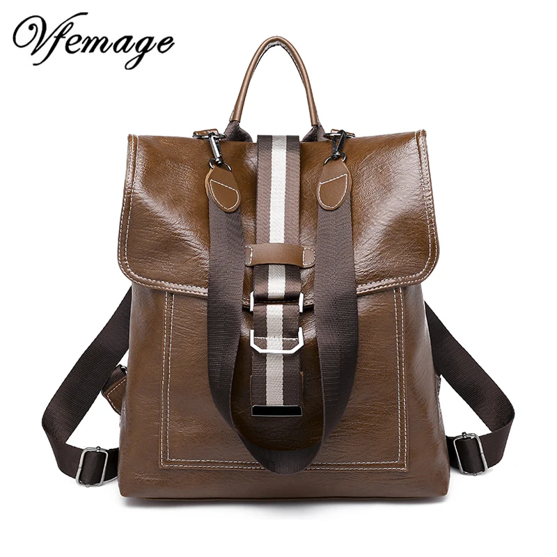Vfemage Многофункциональный рюкзак для женщин сумки через плечо из мягкой кожи ретро женский рюкзак маленькая школьная сумка для девочек Sac a Dos