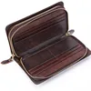 Business Genuine Leather Clutch Wallet Men Long Leather Phone Bag Purse Male  Large Size Handy Coin Wallet Card Holder Money Bag 5