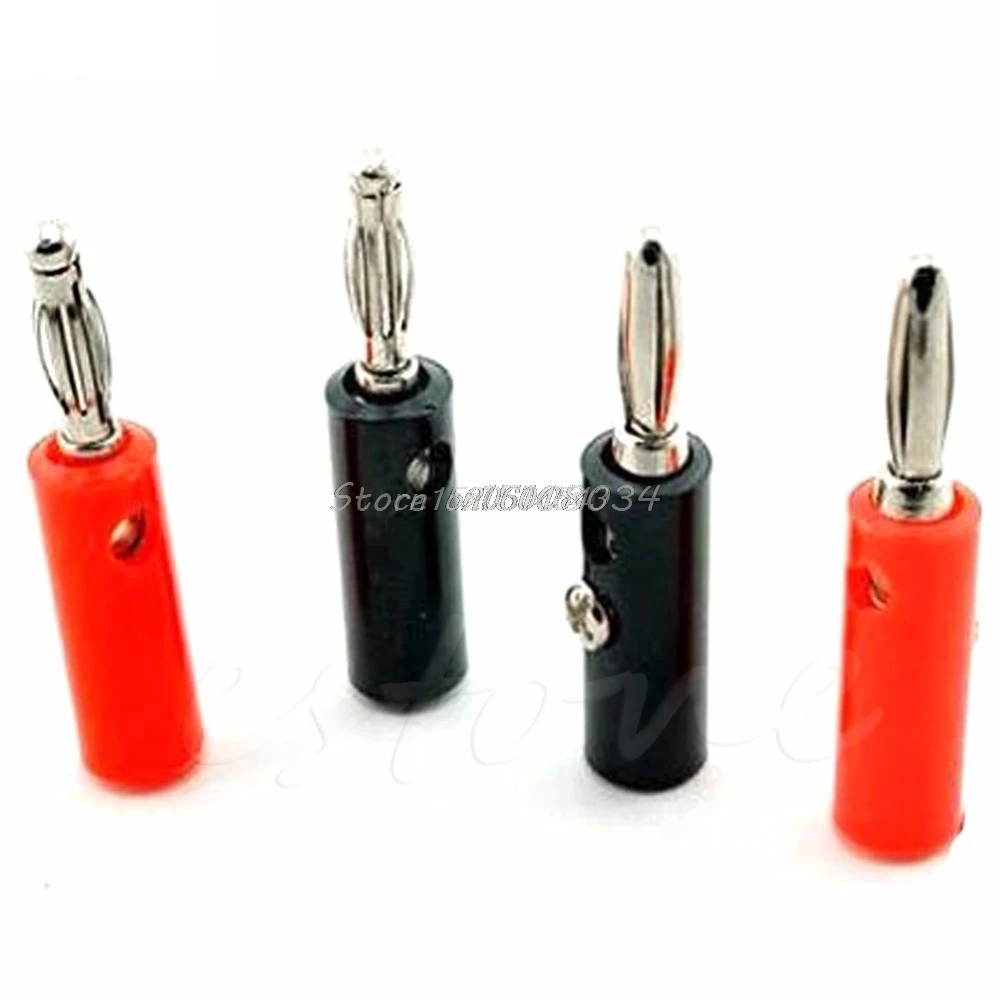 

10pcs Audio Speaker Wire Banana Plug Connectors 4mm Adapter Real Cable Entry R06 Drop Ship