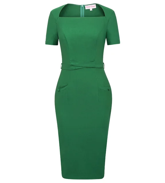 dark green bodycon midi dress