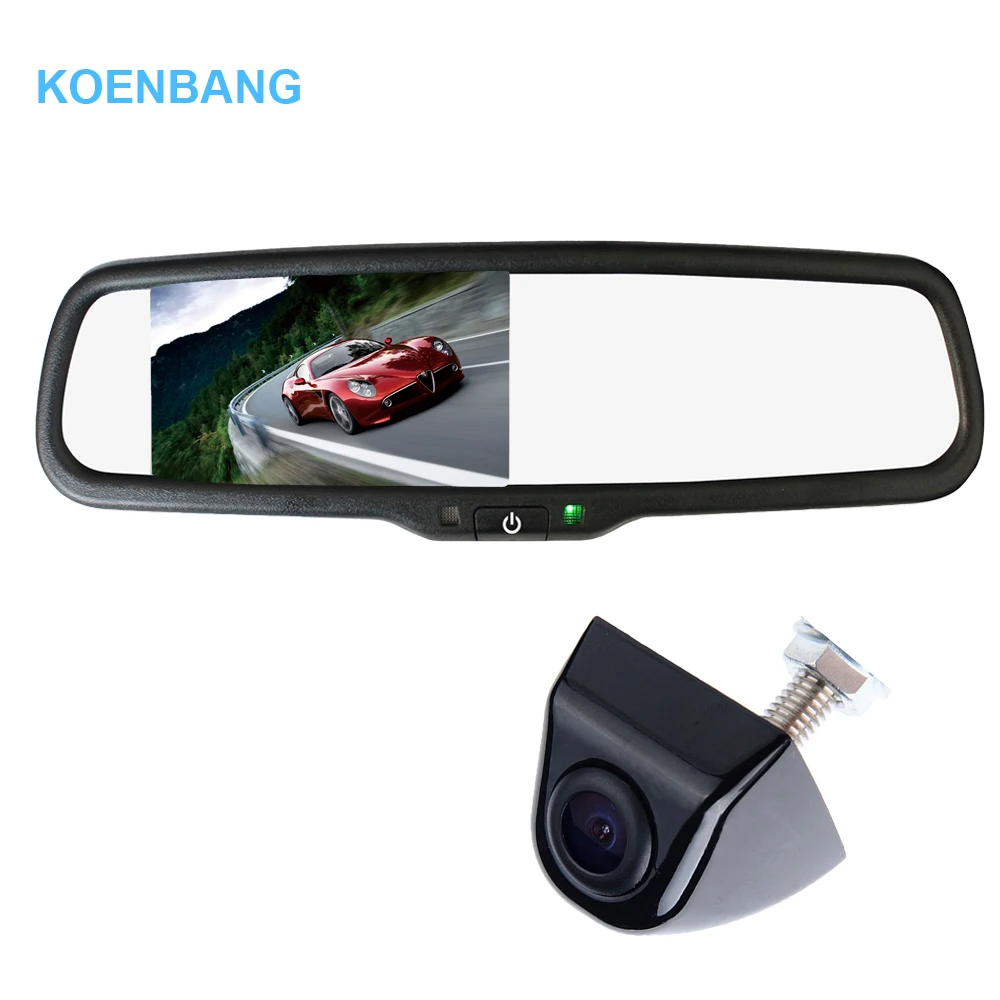 KOENBANG 4 3 TFT LCD Car Rear View Mirror Monitor 1000cd m2 2 way Video Input