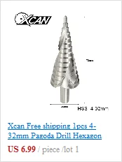 Xcan 1 шт. 4-22 мм шаг дрель прямая Флейта HSS пагода дрель шестиугольник хвостовик, для деревообработки инструменты HSS дрель B