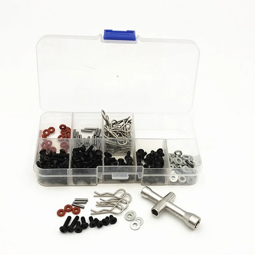 241Pcs/Set Screws High Strength Repair Flat Round Head Bolt Nut Box