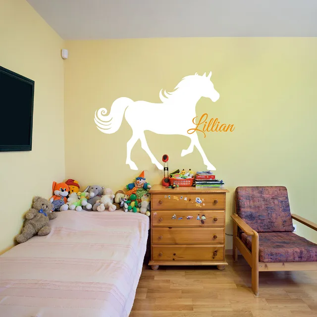 Horse Nursery Room Wall Stickers Custom Name Vinyl Decals Horse Nursery Room Wall Stickers Custom Name Vinyl Decals Children Decor Art