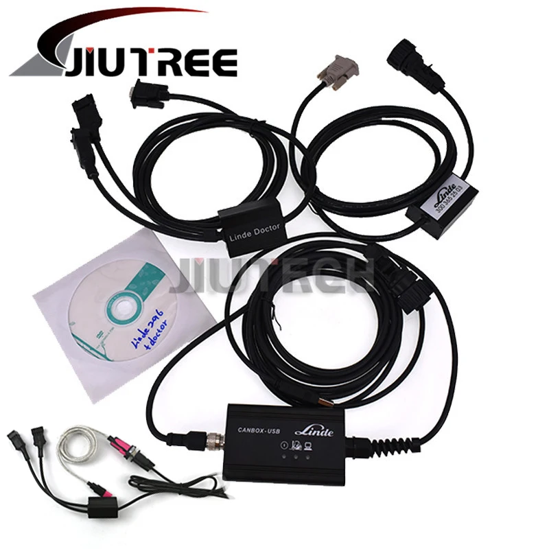 

JIUTREE Full Set for Linde Doctor pathfinder Forklift Diagnosis cable 4 pin Adapter doctor & pathfinder software with canbox US
