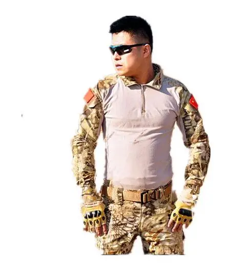 Военная армейская рубашка с рукавами Феникса, FG, лягушка, джунгли, питон, пустыня, питон, платье, рубашка, S-XXL - Цвет: desert python