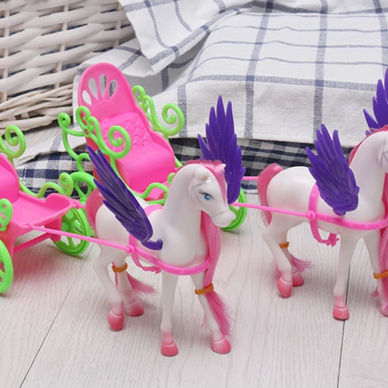 

New Mini Dream Fly Horse Carriage Kelly Doll Accessories Girl Kid Toy