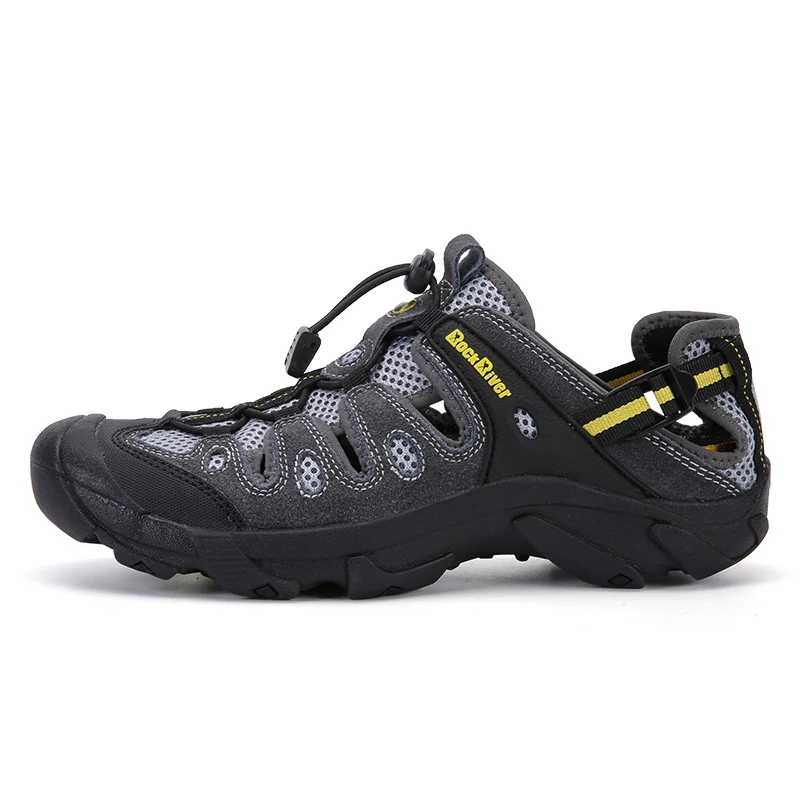 Летние мужские треккинговые ботинки большого размера, мужские уличные прогулочные сандалии для мужчин, Нескользящие горные треккинговые ботинки, походные сандалии - Цвет: Gray