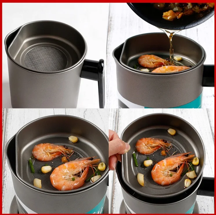 Xbees 1,4/1.7L creativo recipiente de aceite a prueba de fugas filtro de aceite frito puede botella de aceite bote de almacenamiento herramientas de cocina