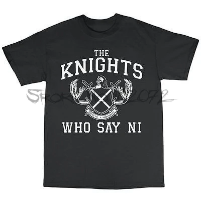 

Knights That Say Ni T-Shirt 100% Cotton Monty Python And The Holy Grail men tee shirt cool csual tshirt sbz5067