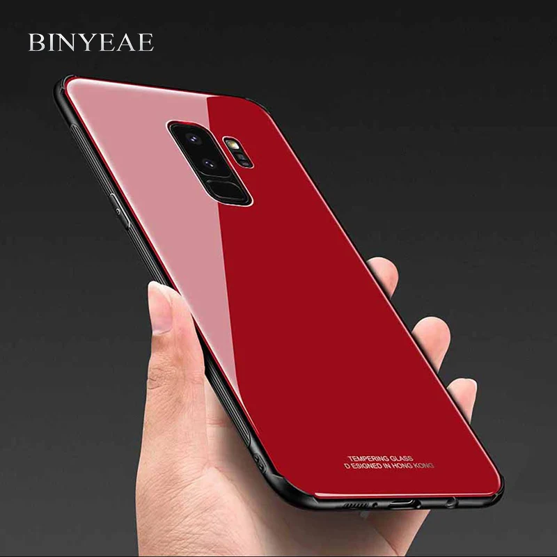 Чехол для Samsung S8 S9 роскошное прозрачное закаленное стекло с мягкой кромкой