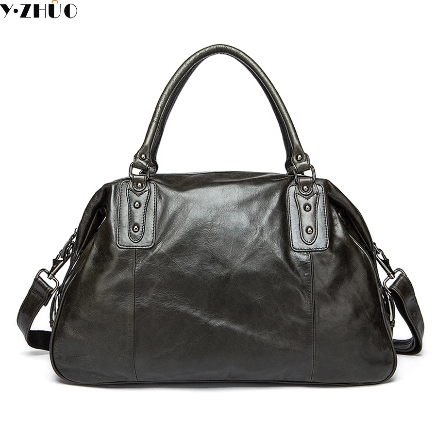 

large capacity genuine leather men travel bags really cowhide handbags business men messenger shoulder crossbody bags