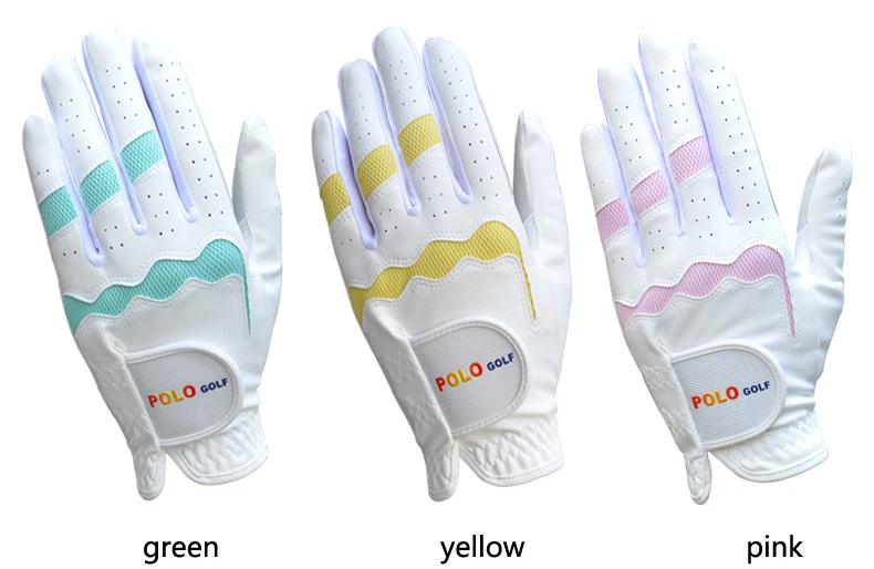 Поло Новые Разные цвета женские перчатки для гольфа мягкие дышащие пара левая и правая Guantes Golf Sport Paire Gants перчатки