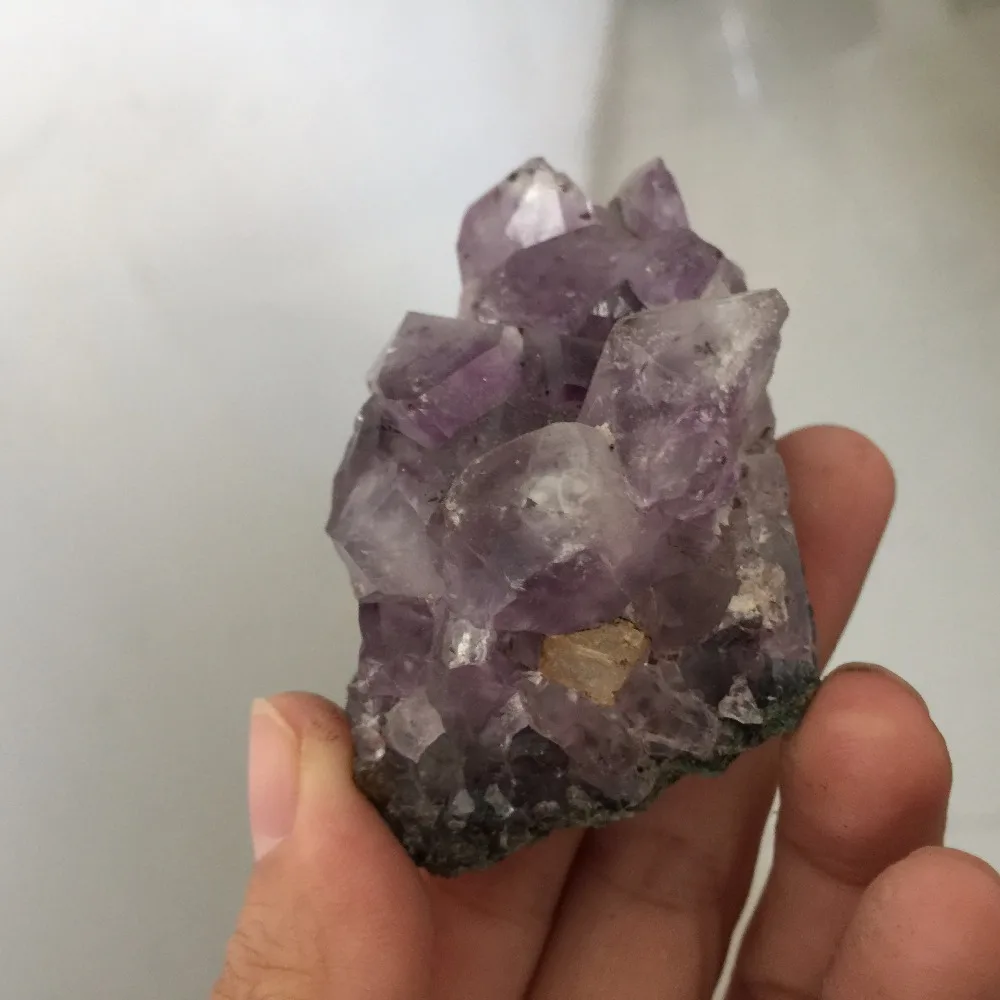 122 г натуральный Purply заживляющий Аметист образец Фен шуй кварцевый кристалл