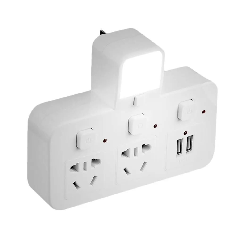 3 sockets Многофункциональный адаптер питания розетка прикроватная Спальня переключатель ночного освещения USB Lightningproof настенная розетка адаптер зарядки - Испускаемый цвет: 3 sockets