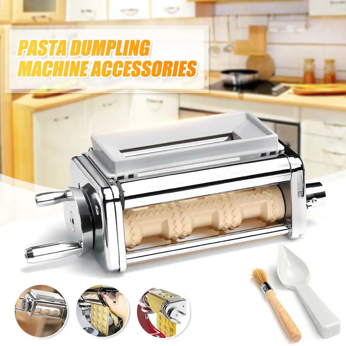 

Steel Pasta Dumpling Lasagna Spaghetti Tagliatelle Ravioli Bread Maker Machine For